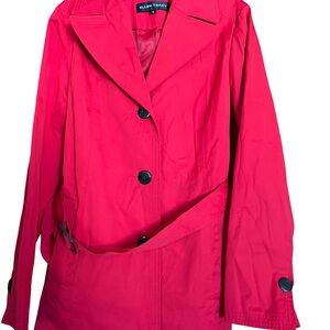 Ellen Tracy Women's Vibrant Red Trench Coat